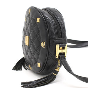 Mcm Bag Leather Black Tambourine